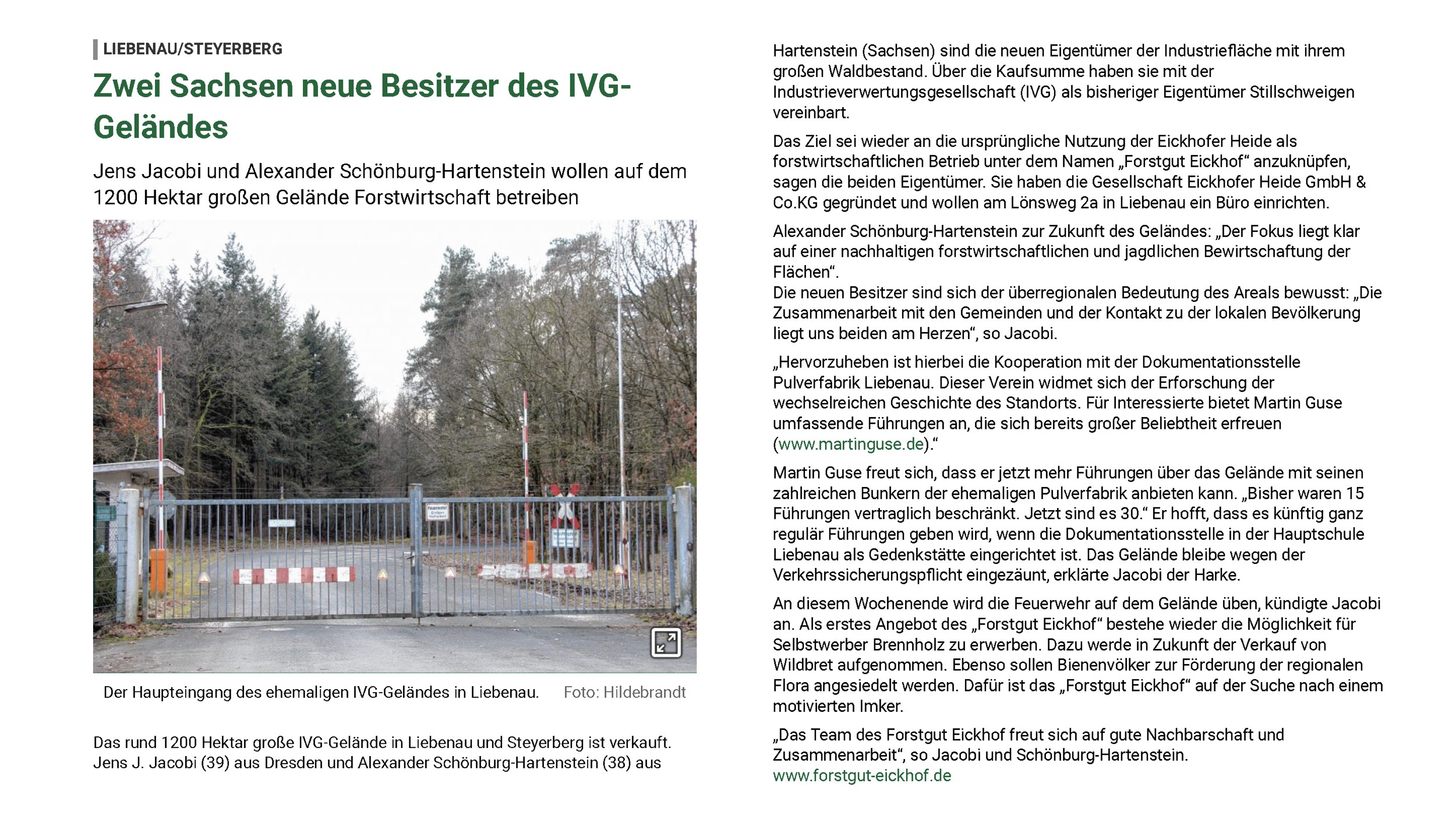 180206 Zwei Sachsen neue Besitzer des IVG Gelaendes Nienburg Umgebung Lokales DIE HARKE